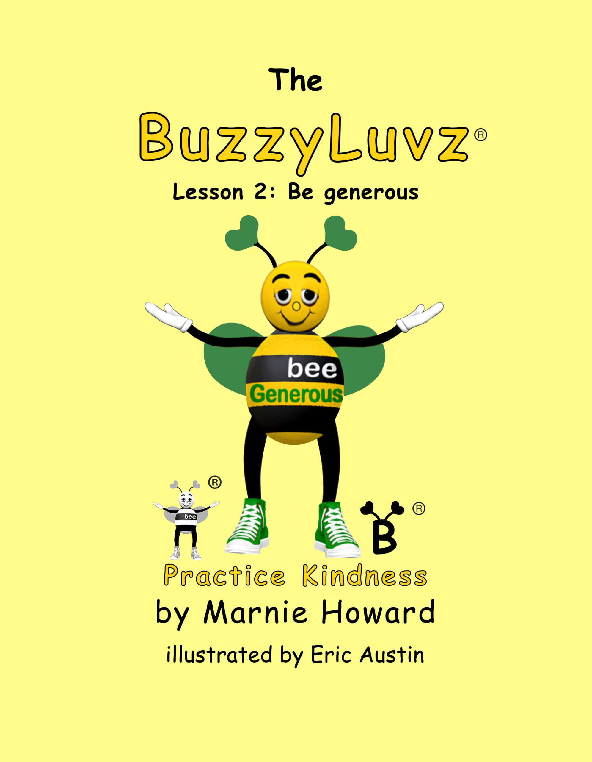 A cheerful bee character teaching generosity and kindness.